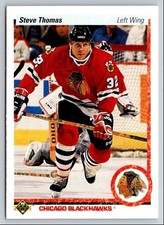Steve Thomas 1990 Upper Deck #221 Chicago Blackhawks Hockey Card