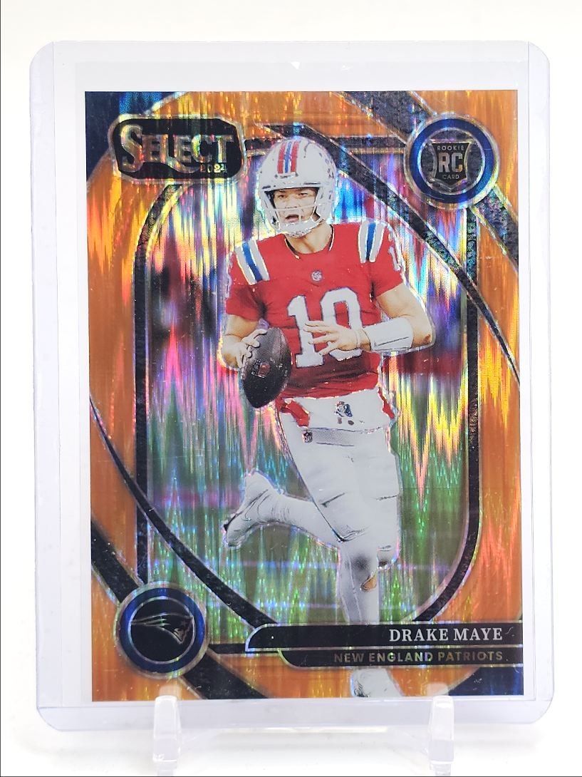 DRAKE MAYE 2024 SELECT CLUB LEVEL ROOKIE ORANGE FLASH PATRIOTS RC /399 Q5698