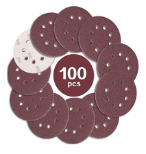 STEBRUAM 100PCS 125mm Sanding Discs 80 Grit, 5 Inch 8 Hole Hook and Loop Sanding