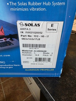 Solas propeller - Amita 3 Part # 1512-148-17 ME 3 x 14.8X 17LB