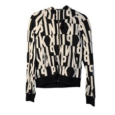 Pink Victoria's Secret Zip Up Hoodie Black White Logo Print Graphic XS Womens