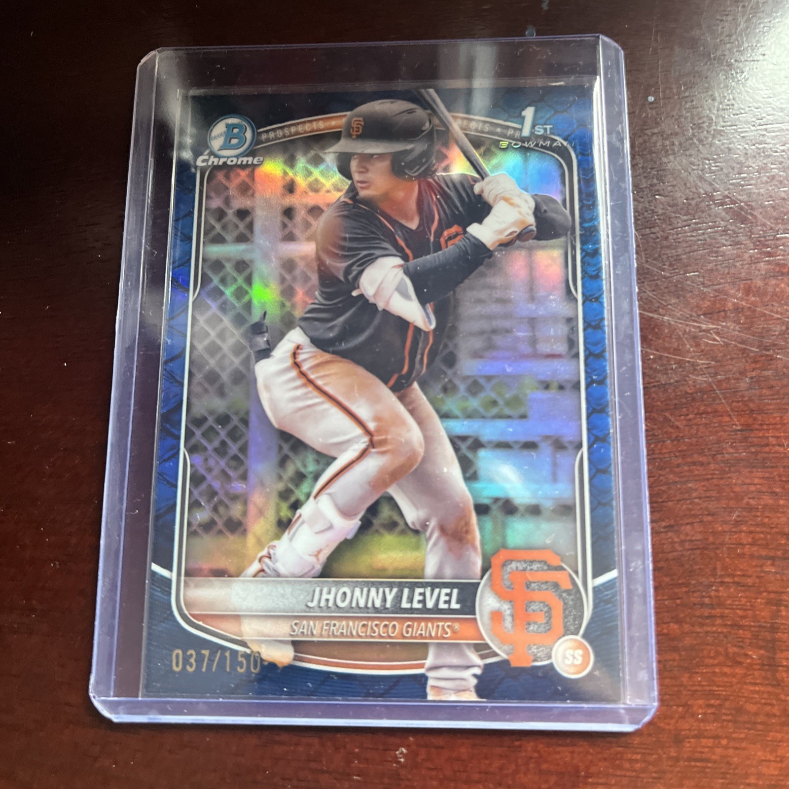 2025 Bowman 1st Chrome Jhonny Level Blue Reptilian /150