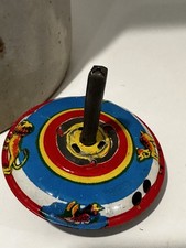 Vintage TIN Litho SPINNING TOP Metal Japan