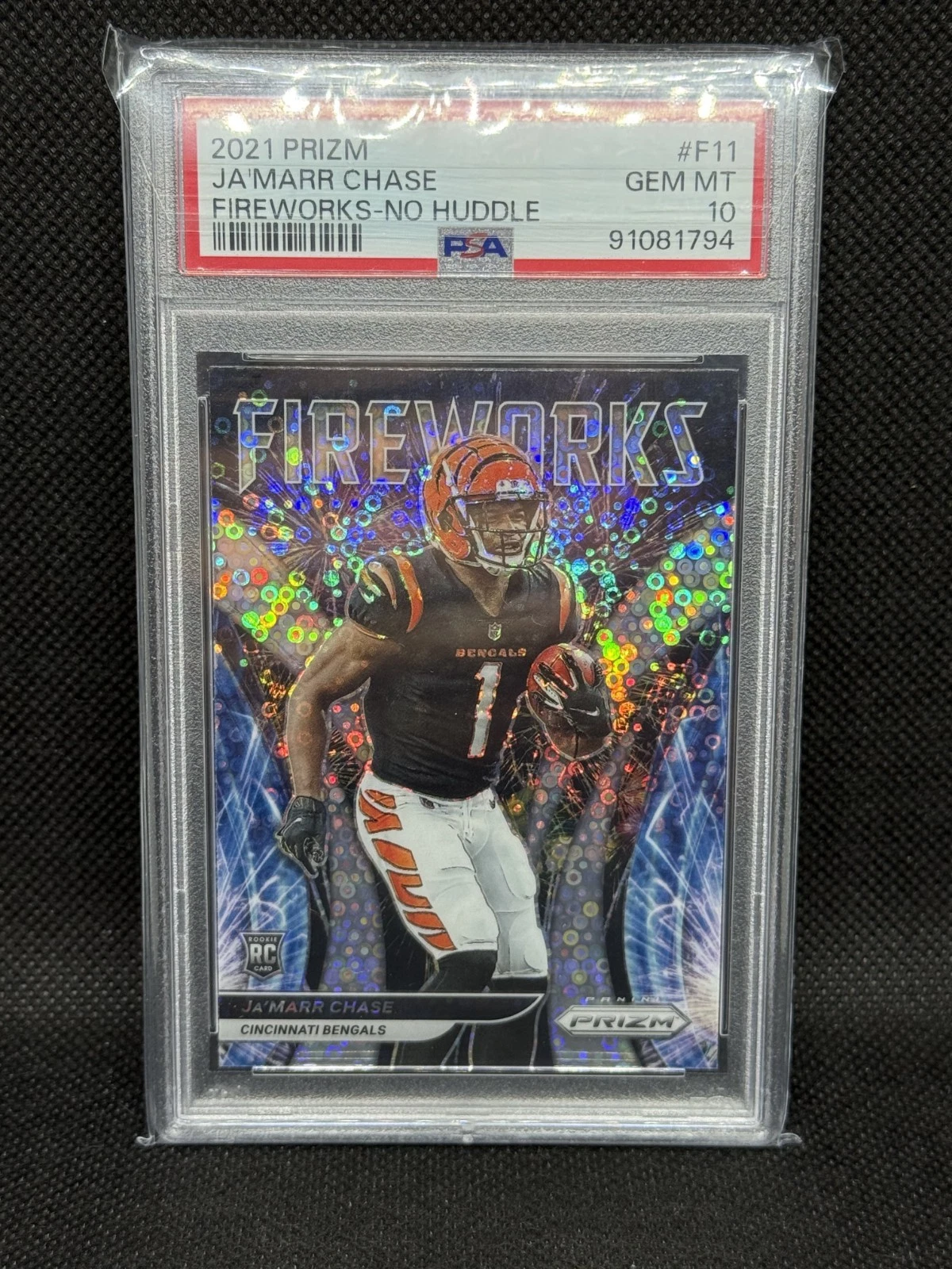 JaMarr Chase Panini Prizm Fireworks #F11 No Huddle
