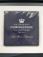 2018 50p 5 x Coin Set Brilliant Uncirculated Queen Coronation 65th Anniversary.