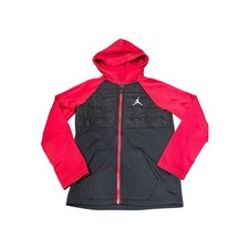Youth Jordan Full Zip Black And Red Hooded Jacket Size 10-12