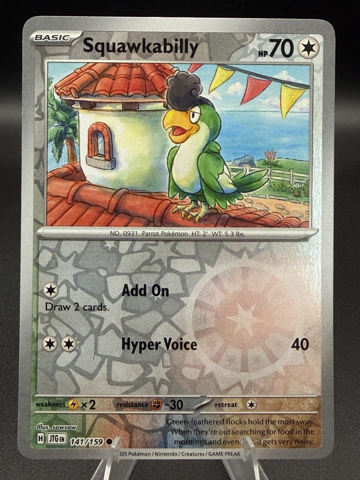 Squawkabilly 141/159 SV09: Journey Together Reverse Holo- Pokemon TCG- NM