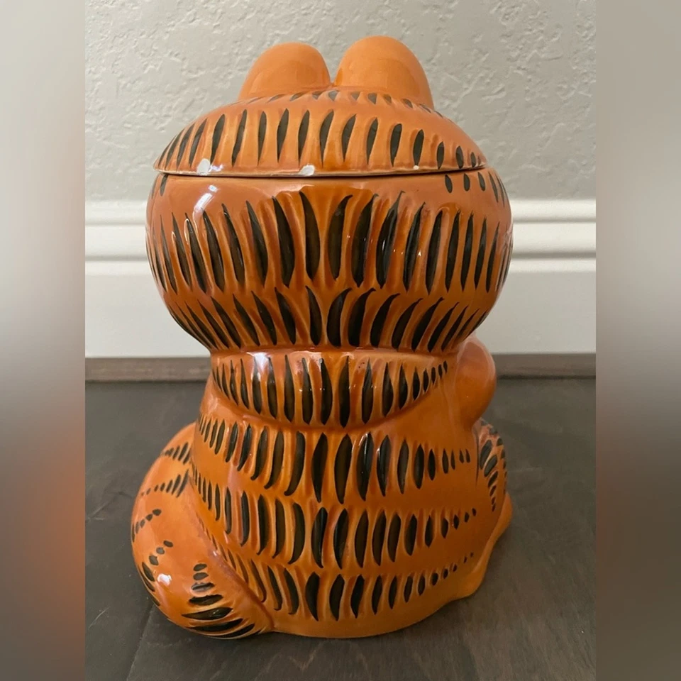 Tarro de galletas de cerámica Garfield Enesco 1981 vintage Japón Foto 3 de 4