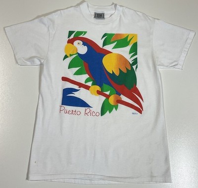 Vintage Puerto Rico Parrot T Shirt Sz M Single Stitch Tourist Art 90s