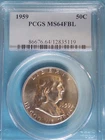 1959 Unc FRANKLIN HALF DOLLAR - PCGS MS64 FBL WHITE Free Shipping