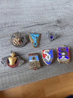 Lot 7 d'insignes militaires anciens : WW2 INDO ..armée air