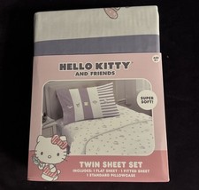 Hello Kitty And Friends Sanrio 3 piece Pastel Twin Sheet Set New