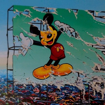 Jeff Gillette Mickey Werbetafel Kunststoff handsigniert mit digitalem Zertifikat.