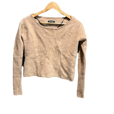 Naadam Beige 100% Cashmere Long Sleeve Women's Cropped Sweater Size Medium