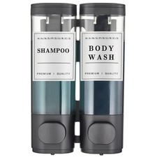Shampoo and Conditioner Dispenser,Unisense Shower Soap Black 2 Chamber