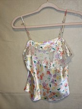 Vtg Victorias Secret gold label Teddy top floral sheer lace satin small