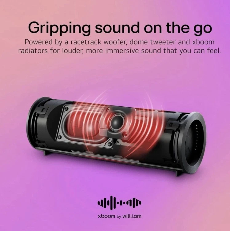 Altavoz portátil Bluetooth LG xboom Grab IP67 militar estándar 20 horas de juego Foto 4 de 4