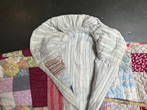 Cappotto Coperta Collo Scialle Trapunta Patchwork Vintage Fatto a Mano Rielaborato Anni 30 Taglia OS - Foto 17 di 23