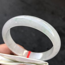 Certified Natural Grade AAA Ice White Burmese Jade jadeite bracelet bangle 58MM