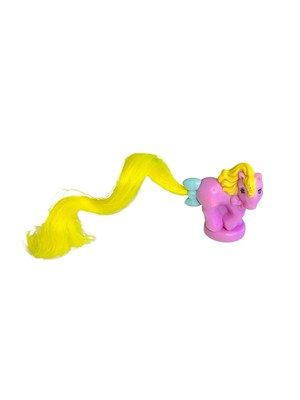 Vintage MLP  petite pony G1 purple yellow mirror cutie mark