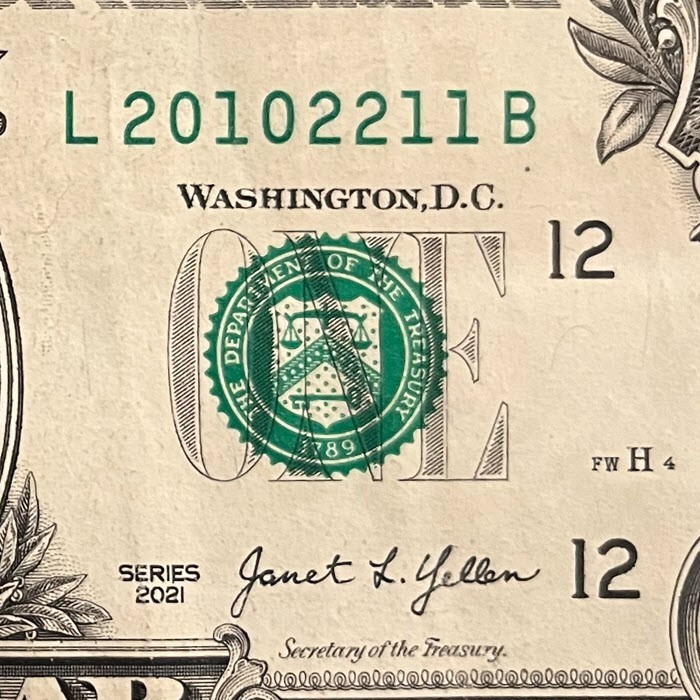 November 22, 2010 (20102211) One Dollar Fancy Serial True Trinary/Birthday Note