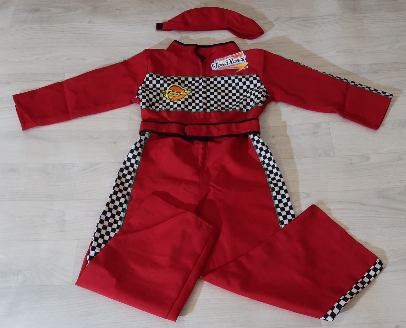 Disfraz de piloto de carreras de pretender ser abeja para niños de 5 a 7 años rojo para niños