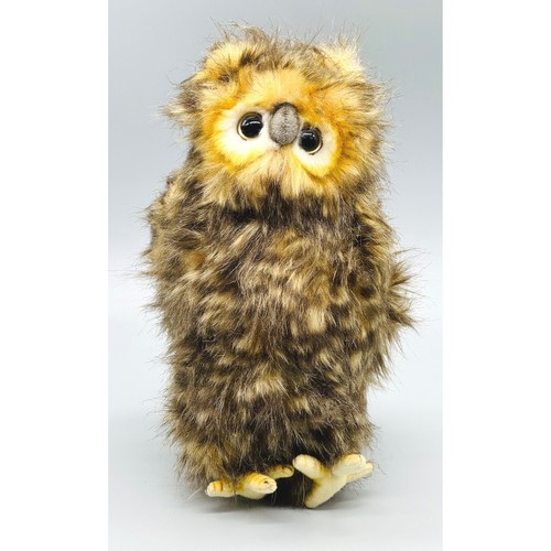 Hansa Young Youth Brown Owl Plush Realistic Swivel Head 9" 2010 Stuffed Animal