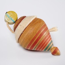 Vintage Wooden Toy Dreidel Spinning Top Iris Apfel Collection