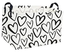 Rectangular Heart Basket Gift Storage Box,Heart Storage Bins 1 Black Heart