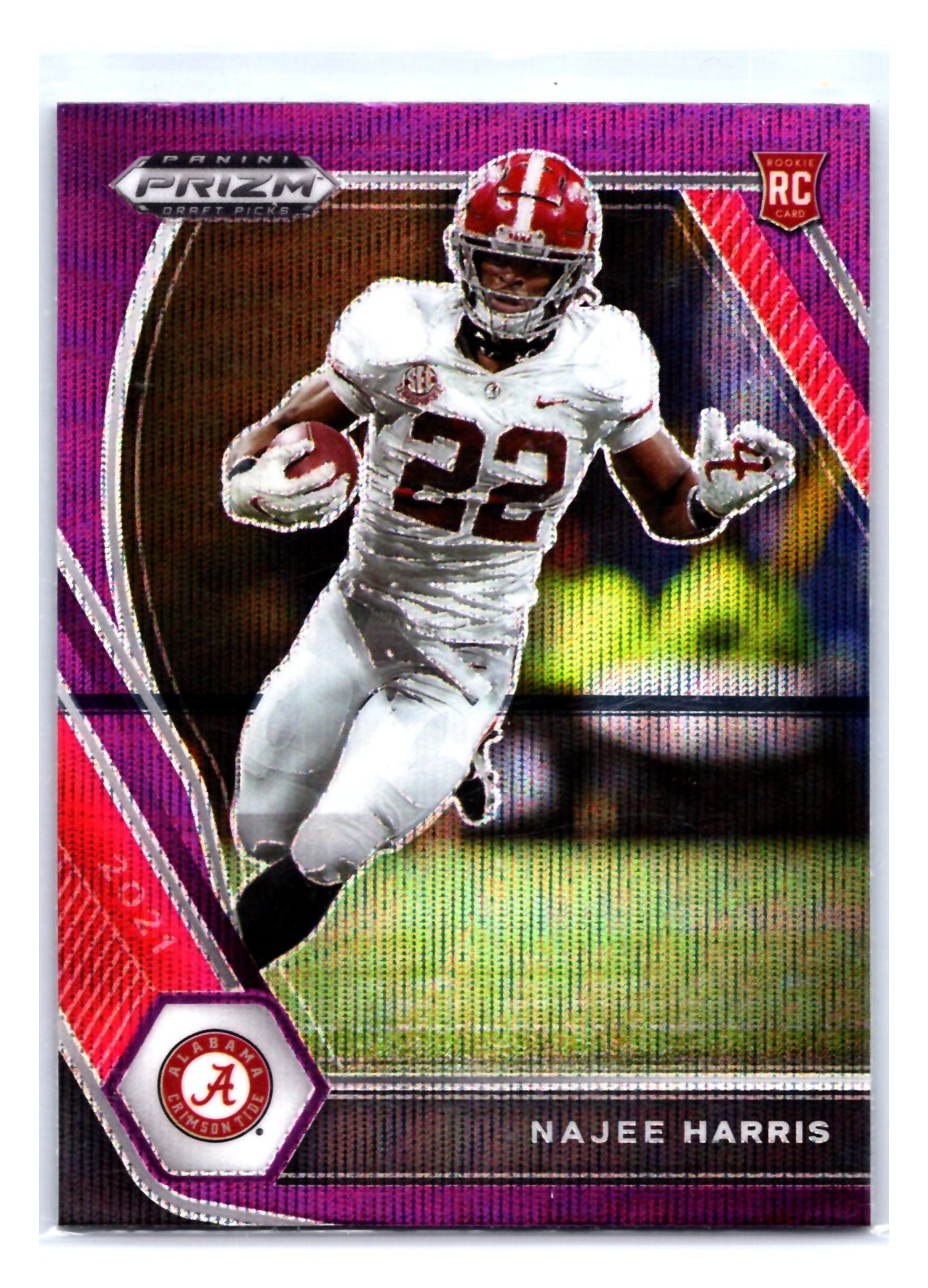 Najee Harris 2021 Panini Prizm Draft Picks Purple Wave #102 Alabama