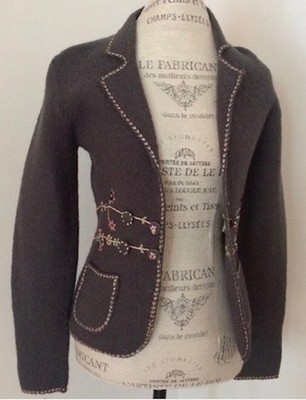 Lucidity Gray Wool Sweater Jacket Blazer Anthropologie | fits size 2-4-6 | Boho