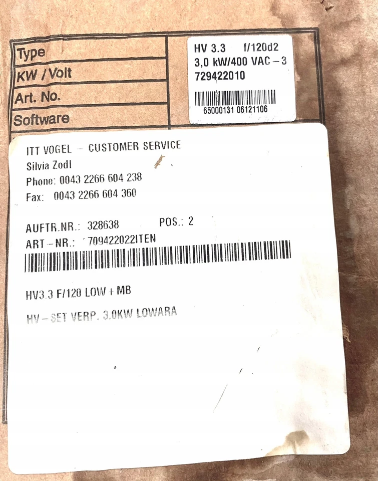 Control Lowara Hydrovar HV 3.3 3.0kW f/120d2 729422010 Foto 2 de 4