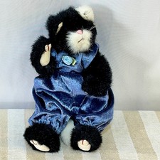 Ty Attic Treasures Purrcy Cat Plush Stuffed Toy 8" Blue Outfit Vintage Jointed