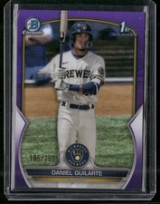 2023 Bowman #BCP-21 Daniel Guilarte Chrome Prospects Purple Refractors #/250