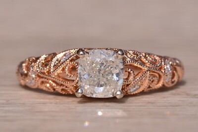 Rose Gold Engagement Ring with Natural Diamond Signed Shane and Co