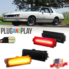 For 1981-1988 Chevy Monte Carlo SS Smoke Full LED Front & Rear Side Marker Light