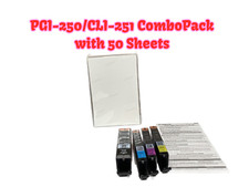 Canon PGI-250/CLI-251 ComboPack with 50 Sheets Photo Paper OEM Genuine OPEN BOX