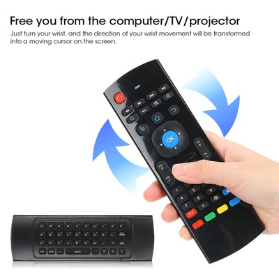 MX3 Wireless Air Fly Mouse For Easy PC/TV Control - Black