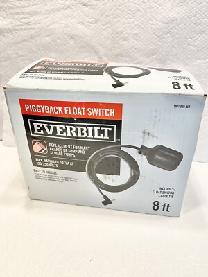Piggyback Sump Pump Float Switch W/ 8 ft Cord New EVERBILT 1001 098 860 EBFSWPB
