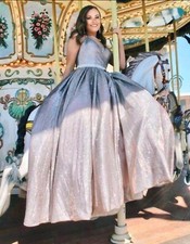 Purple/Silver Sparkly Prom/Ball Dress, Worn Once, Size 8, Excellent Condition
