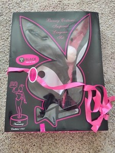 PLAYBOY BUNNY LIMITED EDITION LINGERIE SET 4PC SEXY HALLOWEEN COSTUME SZ S NEW