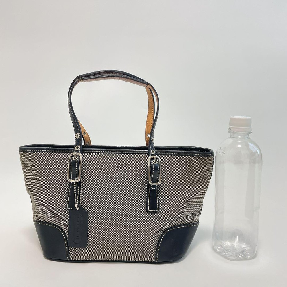 Vintage Coach 9557 Mini Tote Bag Hand Bag Canvas/Leather Black 35017K Authentic