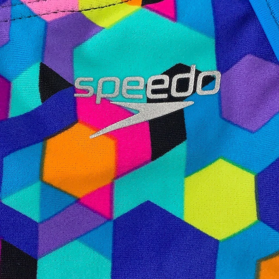 Speedo девочек бикини верхний синий черный геометрический с подкладкой эластичной подкладкой 16 новый - Изображение 3 из 4