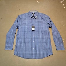 NWT Calvin Klein Infinite Cool Blue Long Sleeve Button Up Shirt Men Size Medium