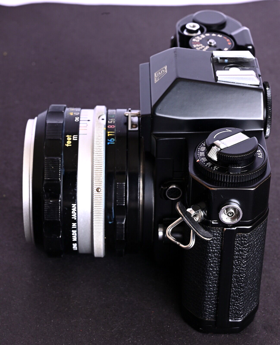 Nikomat EL Black 35mm Film SLR c/w N. K. NIKKOR-S 50mm f/1.4 Lens