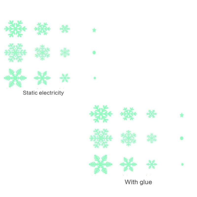 Glow-in-the-Dark Christmas Snowflake Wall Decals for Holiday Decor