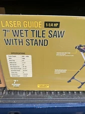 7" Wet Tile Saw With Stand - New in Box Laser Guide