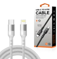 5 ft USB C PD Fast Charger Cable for iPhone 14,13,12 Pro Max iPad 8, 9