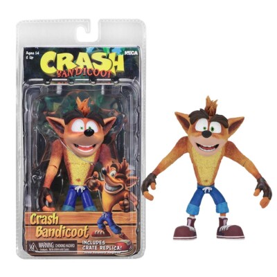 CRASH BANDICOOT INKLUSIVE KISTENREPLIK! NECA ACTIONFIGUR 15CM VIDEOSPIEL FIGUR
