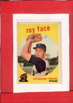 1959 Topps #339 Roy Face VG/EX Very Good/Excellent Pirates ID